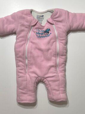 Baby Merlin's Magic Sleepsuit Baby Sz 3-6M Small Pink Fleece